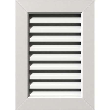 Vertical Gable Vent Functional, PVC Gable Vent W/ 1 X 4 Flat Trim Frame, 22W X 14H